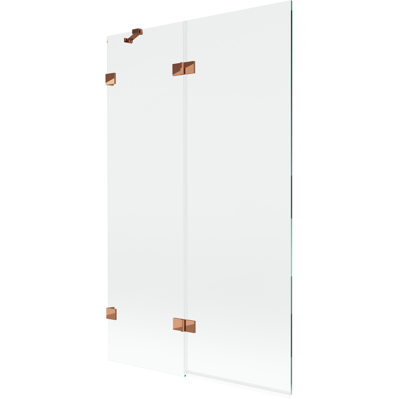 Mexen Lunar sprchová zástěna dvoukřídlá levá 110 x 150 cm, transparentní, růžové zlato - 897-110-100-60-00-L