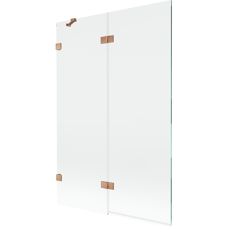 Mexen Lunar sprchová zástěna 2křídlová levá 120 x 150 cm, transparentní, kartáčovaná měď - 897-120-100-65-00-L