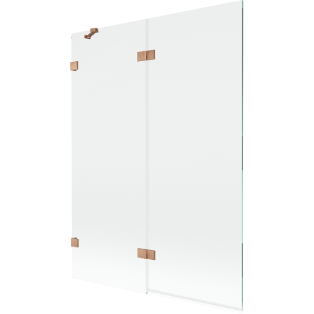 Mexen Lunar vana paraván dvoukřídlý levý 130 x 150 cm, transparentní, kartáčovaná měď - 897-130-100-65-00-L