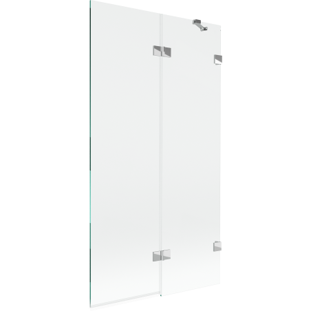 Mexen Lunar vanová zástěna 2-křídlá pravá 100 x 150 cm, transparentní, chrom - 897-100-100-01-00-P