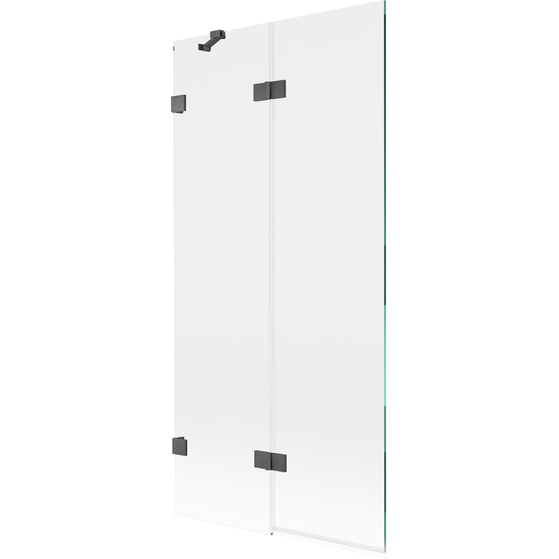 Mexen Lunar vanová zástěna dvoukřídlá levá 90 x 150 cm, transparentní, kartáčovaná šedá - 897-090-100-66-00-L