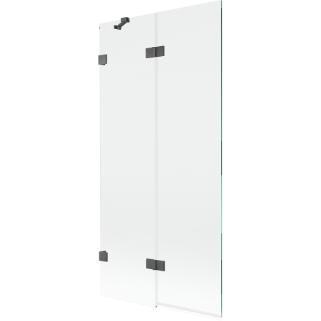 Mexen Lunar vanová zástěna dvoukřídlá levá 90 x 150 cm, transparentní, kartáčovaná šedá - 897-090-100-66-00-L