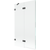 Mexen Lunar vanová zástěna dvoukřídlová levá 100 x 150 cm, transparentní, gun gray kartáčovaný - 897-100-100-66-00-L