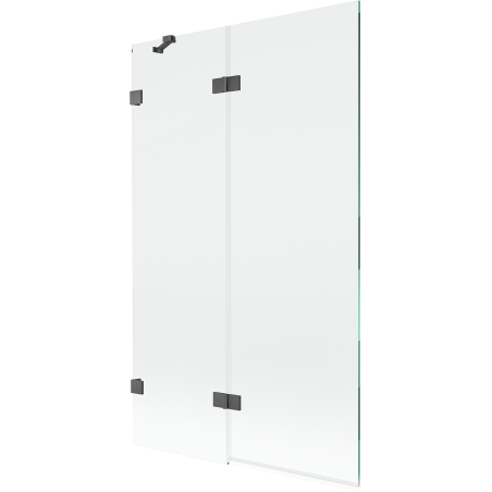 Mexen Lunar sprchová zástěna 2-křídlová levá 110 x 150 cm, průhledná, kartáčovaná gun gray - 897-110-100-66-00-L