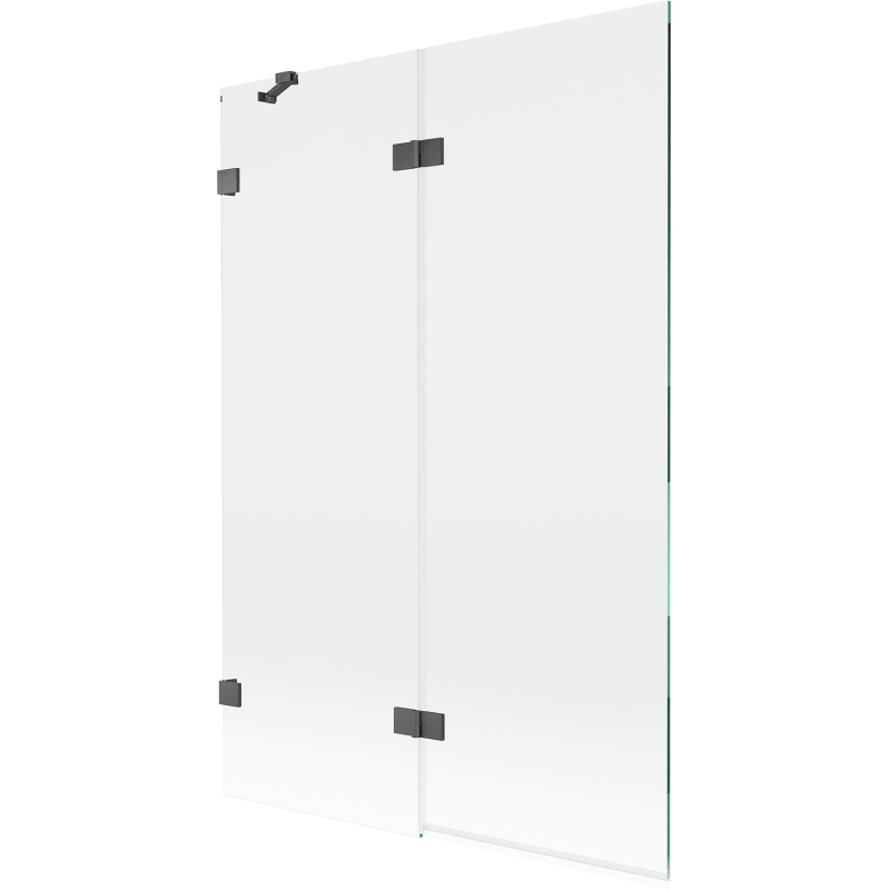 Mexen Lunar vaničková zástěna 2-křídlá levá 120 x 150 cm, transparentní, gun gray kartáčovaný - 897-120-100-66-00-L