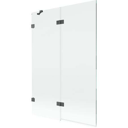 Mexen Lunar vaničková zástěna 2-křídlá levá 120 x 150 cm, transparentní, gun gray kartáčovaný - 897-120-100-66-00-L