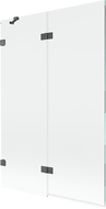 Mexen Lunar vaničková zástěna 2-křídlá levá 120 x 150 cm, transparentní, gun gray kartáčovaný - 897-120-100-66-00-L