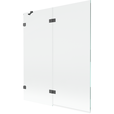 Mexen Lunar vanová zástěna dvoukřídlá levá 140 x 150 cm, transparentní, gun gray kartáčovaný - 897-140-100-66-00-L