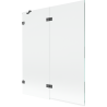 Mexen Lunar vanová zástěna dvoukřídlá levá 140 x 150 cm, transparentní, gun gray kartáčovaný - 897-140-100-66-00-L