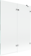 Mexen Lunar sprchový paraván dvoukřídlý pravý 130 x 150 cm, transparentní, chrom - 897-130-100-01-00-P