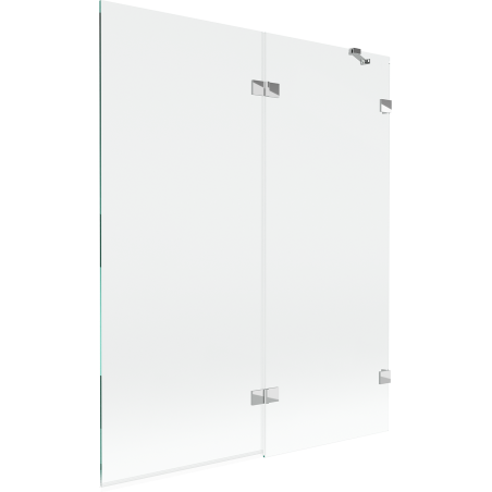 Mexen Lunar vanová zástěna 2-křídlá pravá 140 x 150 cm, transparentní, chrom - 897-140-100-01-00-P