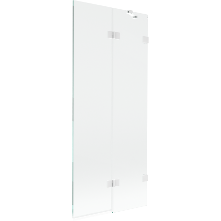 Mexen Lunar sprchová zástěna do vany dvoukřídlá pravá 80 x 150 cm, transparentní, bílá - 897-080-100-20-00-P