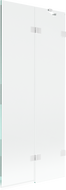 Mexen Lunar sprchová zástěna do vany dvoukřídlá pravá 80 x 150 cm, transparentní, bílá - 897-080-100-20-00-P