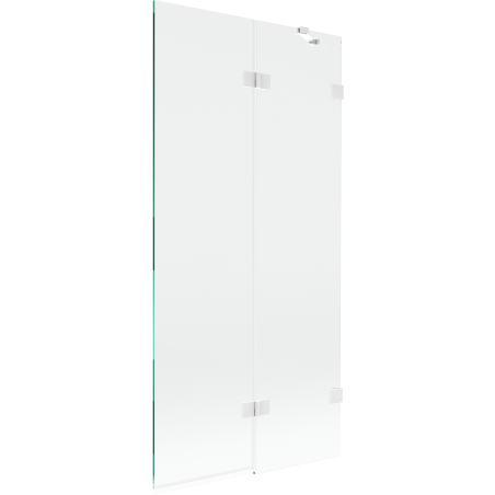 Mexen Lunar vanová zástěna 2-křídlová pravá 90 x 150 cm, transparentní, bílá - 897-090-100-20-00-P