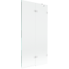 Mexen Lunar vanová zástěna 2-křídlová pravá 90 x 150 cm, transparentní, bílá - 897-090-100-20-00-P