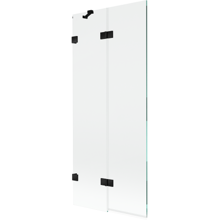 Mexen Lunar vanová zástěna dvoukřídlá levá 80 x 150 cm, transparentní, černá - 897-080-100-70-00-L