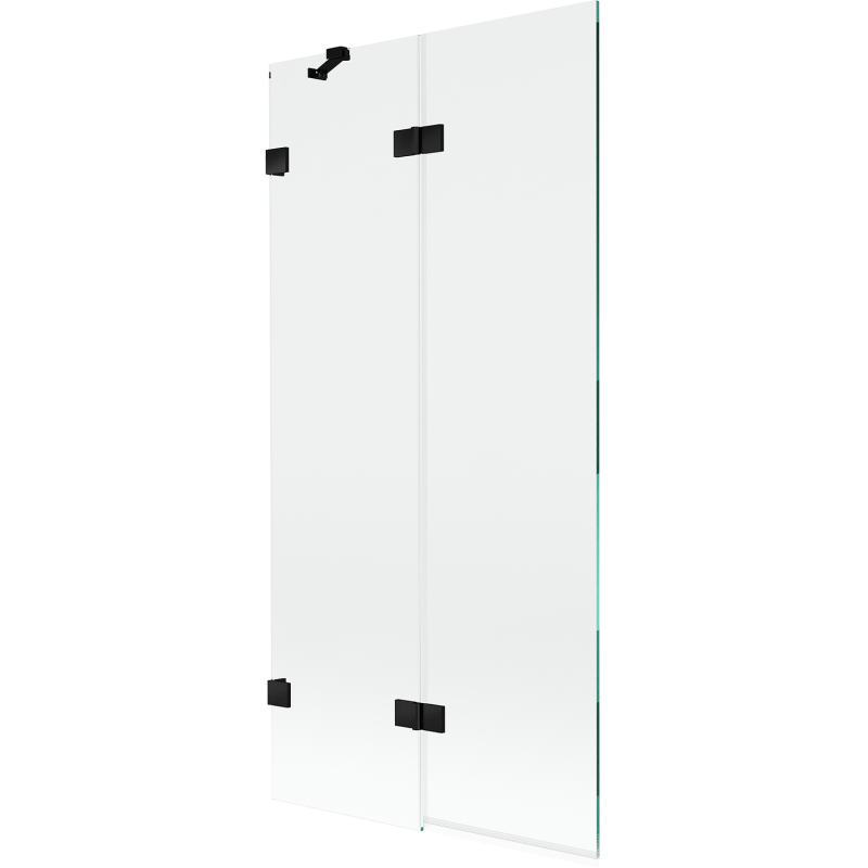 Mexen Lunar dvojkřídlová vanová zástěna levá 90 x 150 cm, čirá, černá - 897-090-100-70-00-L