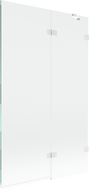 Mexen Lunar vanová zástěna 2-křídlá pravá 110 x 150 cm, transparentní, bílá - 897-110-100-20-00-P