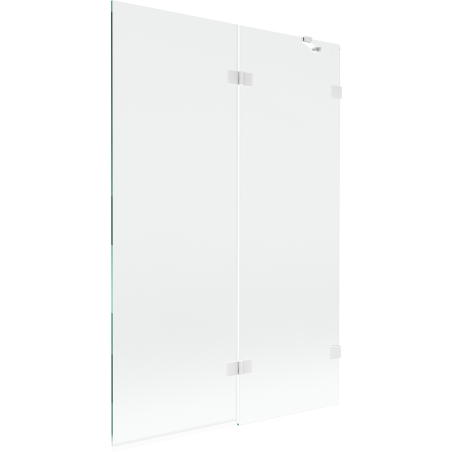Mexen Lunar sprchová zástěna dvoukřídlá pravá 120 x 150 cm, transparentní, bílá - 897-120-100-20-00-P