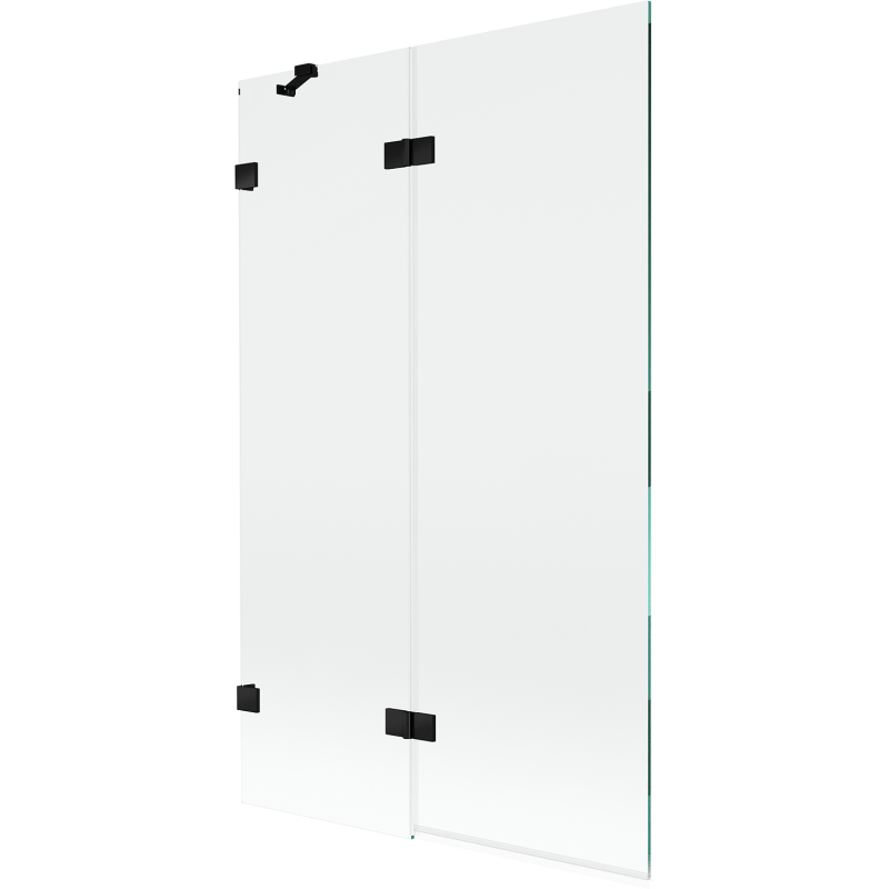 Mexen Lunar vanová zástěna dvoukřídlá levá 110 x 150 cm, transparentní, černá - 897-110-100-70-00-L