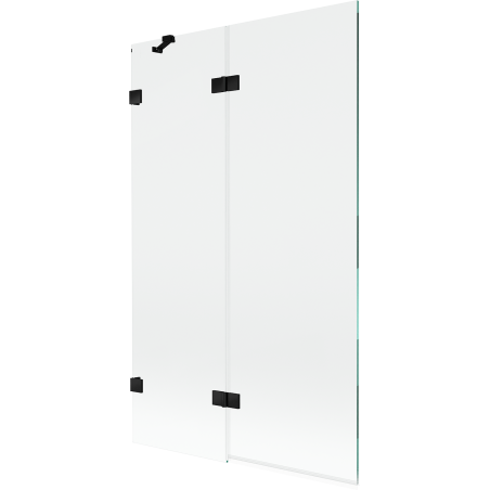 Mexen Lunar vanová zástěna dvoukřídlá levá 110 x 150 cm, transparentní, černá - 897-110-100-70-00-L