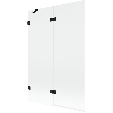 Mexen Lunar vanová zástěna 2-křídlová levá 120 x 150 cm, transparentní, černá - 897-120-100-70-00-L