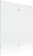 Mexen Lunar vanová zástěna 2-křídlová pravá 140 x 150 cm, transparentní, bílá - 897-140-100-20-00-P