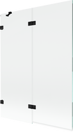 Mexen Lunar vanová zástěna 2-křídlová levá 130 x 150 cm, transparentní, černá - 897-130-100-70-00-L