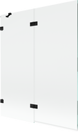 Mexen Lunar vanová zástěna dvoukřídlá levá 140 x 150 cm, transparentní, černá - 897-140-100-70-00-L