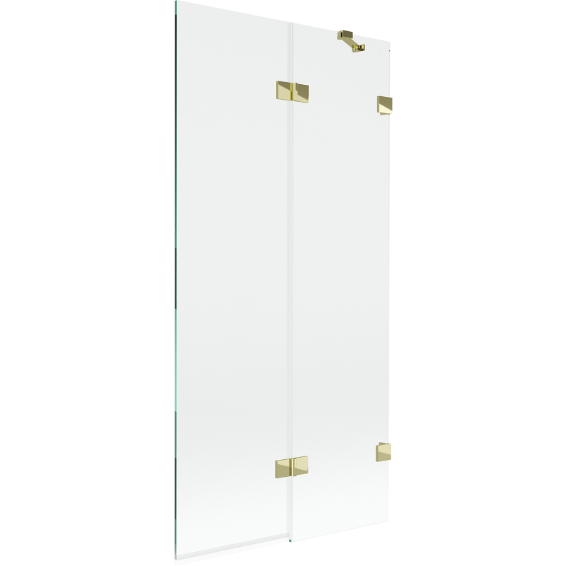 Mexen Lunar vanová zástěna dvoukřídlá pravá 90 x 150 cm, transparentní, zlatá - 897-090-100-50-00-P