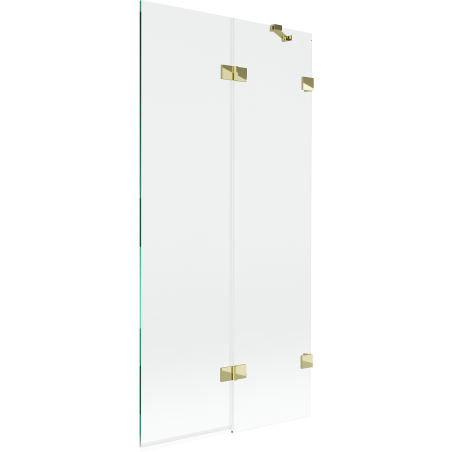 Mexen Lunar vanová zástěna dvoukřídlá pravá 90 x 150 cm, transparentní, zlatá - 897-090-100-50-00-P