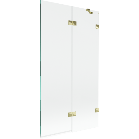 Mexen Lunar sprchová zástěna 2-dílná pravá 100 x 150 cm, transparentní, zlatá - 897-100-100-50-00-P