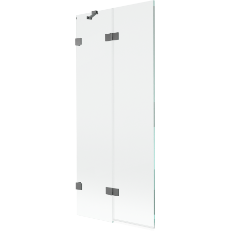 Mexen Lunar paravan pro vanu 2-křídlový levý 80 x 150 cm, transparentní, gun metal - 897-080-100-95-00-L