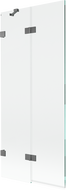 Mexen Lunar paravan pro vanu 2-křídlový levý 80 x 150 cm, transparentní, gun metal - 897-080-100-95-00-L