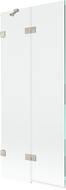 Mexen Lunar vanová zástěna 2-křídlá levá 80 x 150 cm, transparentní, kartáčovaný nikl - 897-080-100-97-00-L