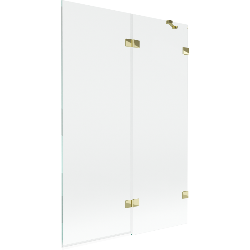 Mexen Lunar sprchová zástěna 2-křídlová pravá 120 x 150 cm, transparentní, zlatá - 897-120-100-50-00-P