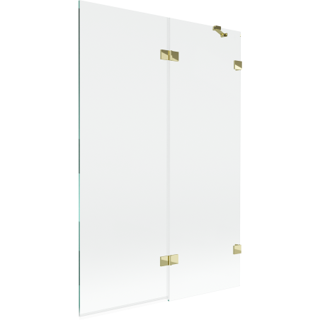 Mexen Lunar sprchová zástěna 2-křídlová pravá 120 x 150 cm, transparentní, zlatá - 897-120-100-50-00-P