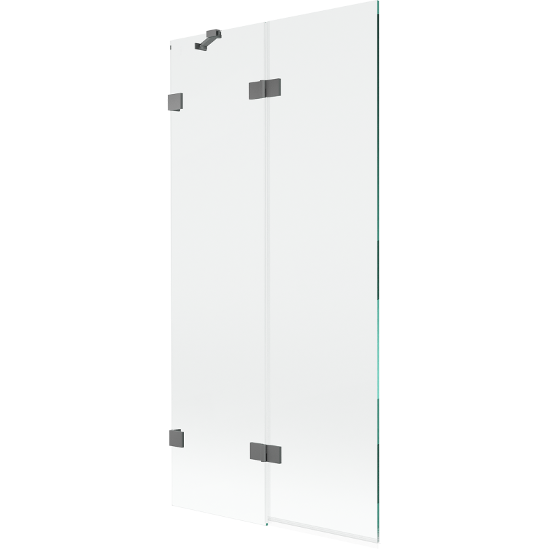 Mexen Lunar vanová zástěna 2dílná levá 90 x 150 cm, transparentní, gun metal - 897-090-100-95-00-L