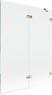 Mexen Lunar dvoukřídlá vanová zástěna pravá 130 x 150 cm, transparentní, zlatá - 897-130-100-50-00-P