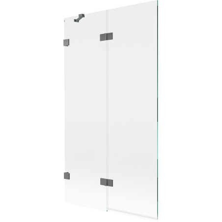 Mexen Lunar vanová zástěna dvoukřídlá levá 100 x 150 cm, transparentní, gun metal - 897-100-100-95-00-L