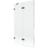 Mexen Lunar vanová zástěna dvoukřídlá levá 100 x 150 cm, transparentní, gun metal - 897-100-100-95-00-L