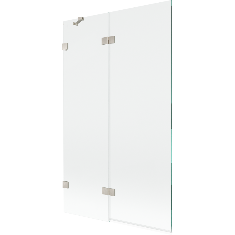 Mexen Lunar dvoukřídlá sprchová zástěna levá 110 x 150 cm, transparentní, kartáčovaný nikl - 897-110-100-97-00-L