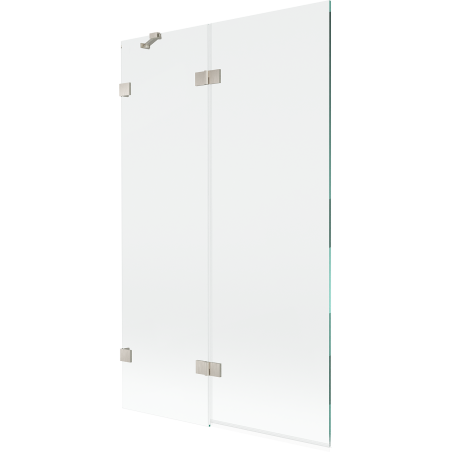 Mexen Lunar dvoukřídlá sprchová zástěna levá 110 x 150 cm, transparentní, kartáčovaný nikl - 897-110-100-97-00-L