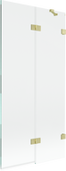 Mexen Lunar vanová zástěna dvoukřídlá pravá 90 x 150 cm, transparentní, kartáčované zlato - 897-090-100-55-00-P