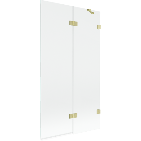 Mexen Lunar sprchová zástěna, 2-křídlá, pravá 100 x 150 cm, transparentní, zlatý kartáčovaný - 897-100-100-55-00-P