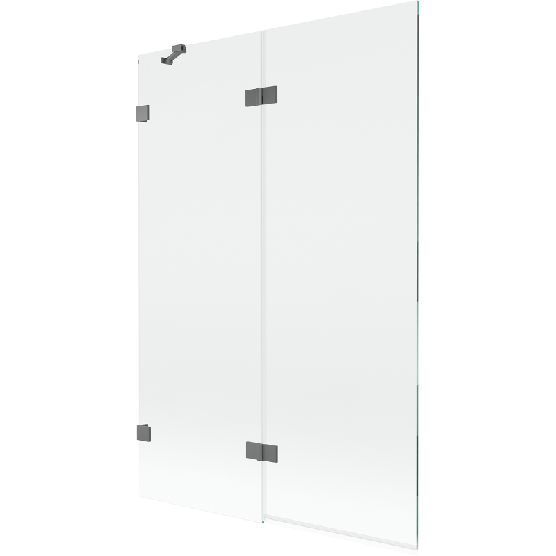 Mexen Lunar sprchová stěna vaničky 2-křídlá levá 120 x 150 cm, transparentní, gun metal - 897-120-100-95-00-L