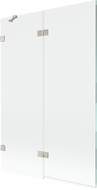 Mexen Lunar vanová zástěna 2-křídlová levá 120 x 150 cm, transparentní, kartáčovaný nikl - 897-120-100-97-00-L