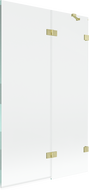 Mexen Lunar vanová zástěna dvoukřídlá pravá 110 x 150 cm, transparentní, zlatý kartáčovaný - 897-110-100-55-00-P