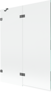 Mexen Lunar vanová zástěna dvoukřídlá levá 130 x 150 cm, čirá, gun metal - 897-130-100-95-00-L