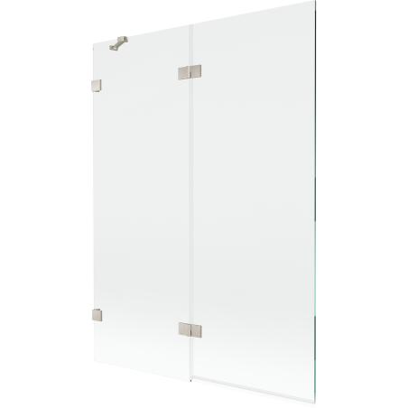 Mexen Lunar vanová zástěna 2-dílná levá 130 x 150 cm, transparentní, kartáčovaný nikl - 897-130-100-97-00-L